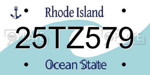 25TZ579 Rhode Island License Plate