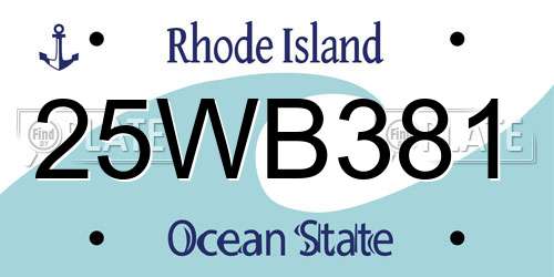 25WB381 Rhode Island License Plate