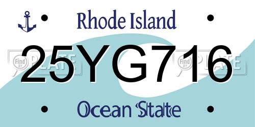 25YG716 Rhode Island License Plate