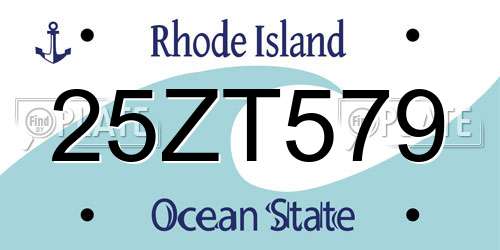 25ZT579 Rhode Island License Plate