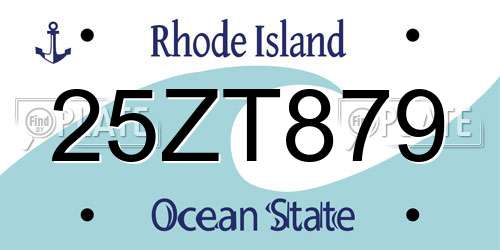 25ZT879 Rhode Island License Plate