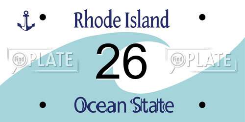26 Rhode Island License Plate