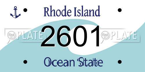 2601 Rhode Island License Plate