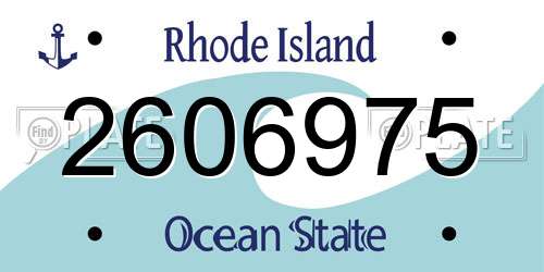 2606975 Rhode Island License Plate
