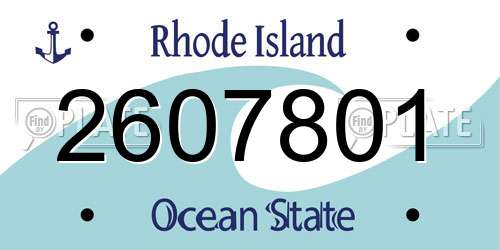 2607801 Rhode Island License Plate