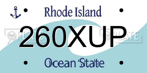 260XUP Rhode Island License Plate