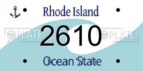 2610 Rhode Island License Plate