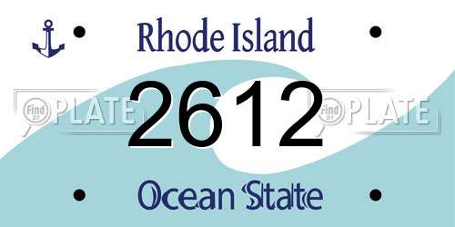 2612 Rhode Island License Plate