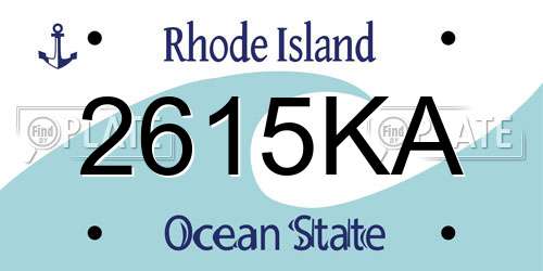 2615KA Rhode Island License Plate