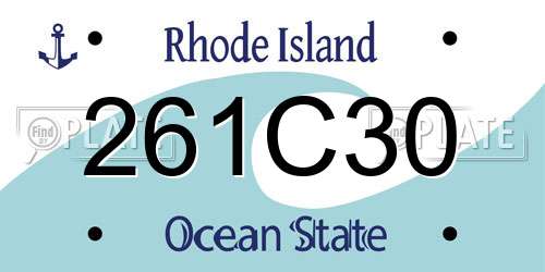 261C30 Rhode Island License Plate