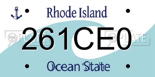 261CE0 Rhode Island License Plate