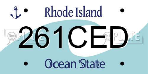 261CED Rhode Island License Plate