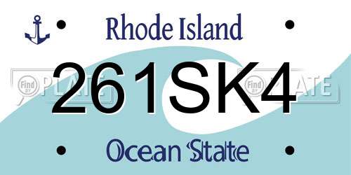261SK4 Rhode Island License Plate