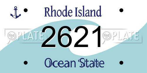 2621 Rhode Island License Plate