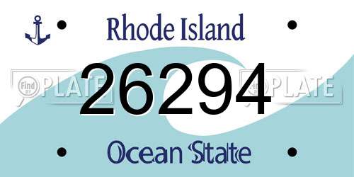 26294 Rhode Island License Plate