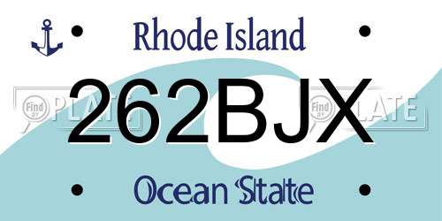 262BJX Rhode Island License Plate