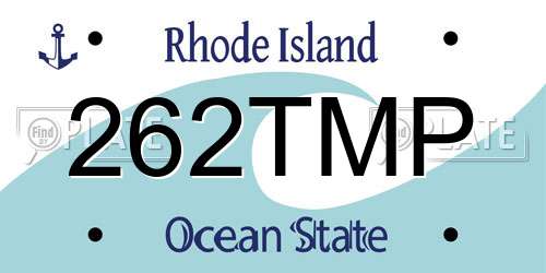 262TMP Rhode Island License Plate