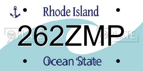 262ZMP Rhode Island License Plate