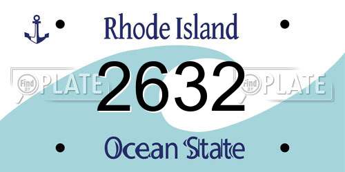 2632 Rhode Island License Plate