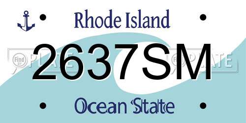 2637SM Rhode Island License Plate