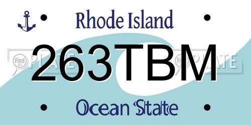 263TBM Rhode Island License Plate