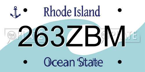 263ZBM Rhode Island License Plate