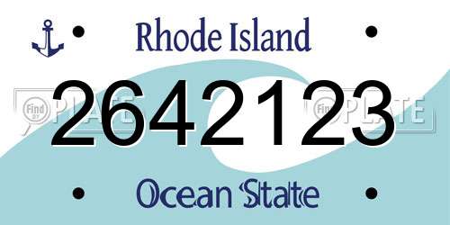 2642123 Rhode Island License Plate