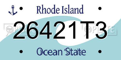 26421T3 Rhode Island License Plate