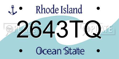 2643TQ Rhode Island License Plate