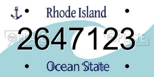 2647123 Rhode Island License Plate