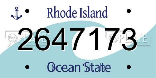 2647173 Rhode Island License Plate