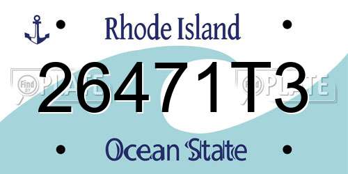 26471T3 Rhode Island License Plate