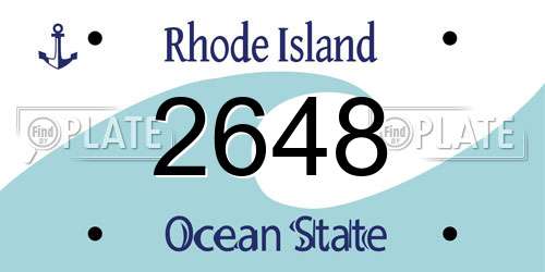 2648 Rhode Island License Plate