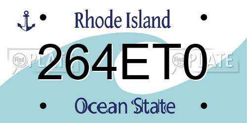 264ET0 Rhode Island License Plate