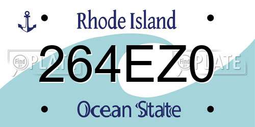 264EZ0 Rhode Island License Plate