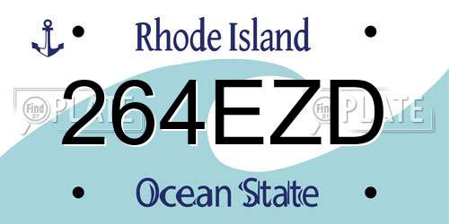264EZD Rhode Island License Plate