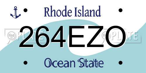 264EZO Rhode Island License Plate