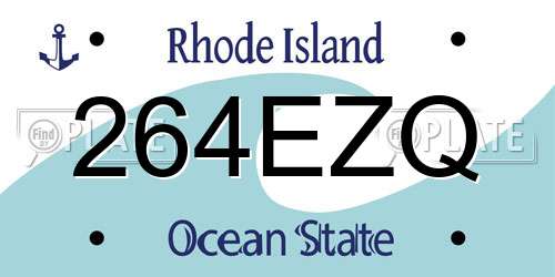 264EZQ Rhode Island License Plate