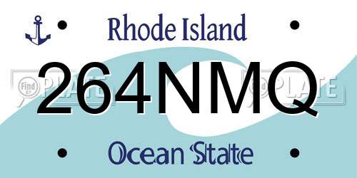 264NMQ Rhode Island License Plate