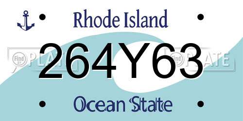 264Y63 Rhode Island License Plate