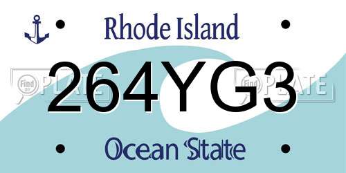 264YG3 Rhode Island License Plate