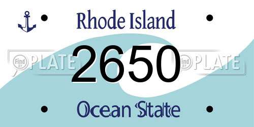 2650 Rhode Island License Plate