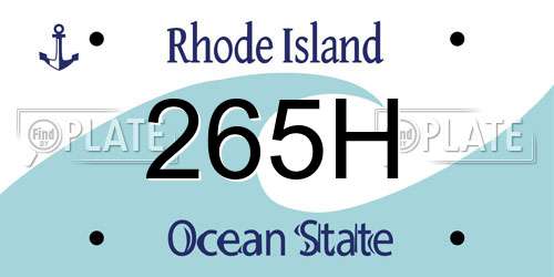 265H Rhode Island License Plate