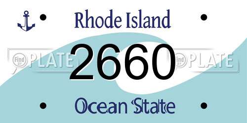 2660 Rhode Island License Plate