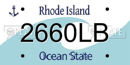 2660LB Rhode Island License Plate