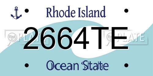 2664TE Rhode Island License Plate