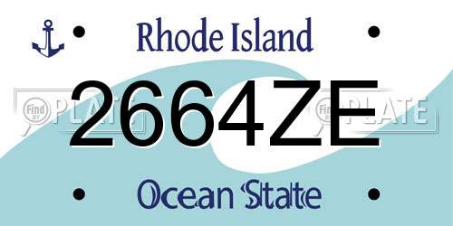 2664ZE Rhode Island License Plate