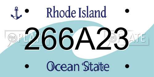 266A23 Rhode Island License Plate