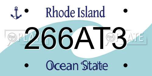 266AT3 Rhode Island License Plate
