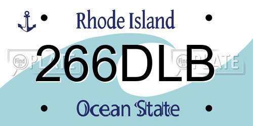266DLB Rhode Island License Plate